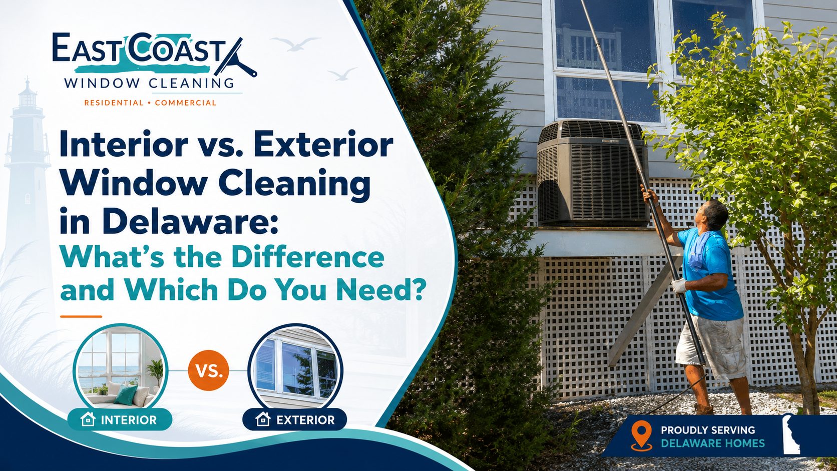 Interior vs. Exterior Window Cleaning in Delaware: What's the Difference and Which Do You Need?